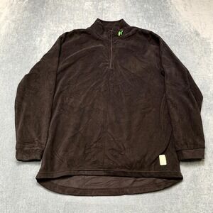 Decathlon Quechua Fleece Jacket Mens Small Black Quarter Zip Mock Neck Hiking